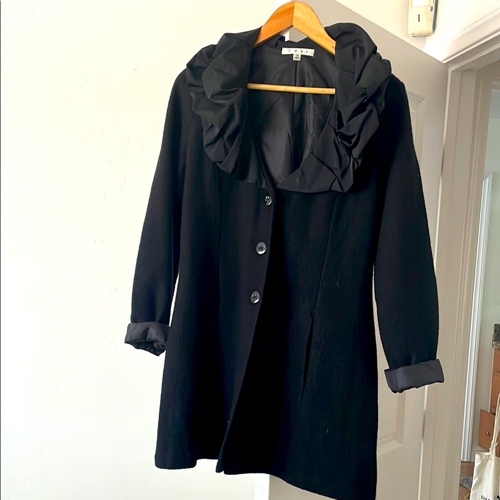 Black Jacket with Ruffled Collar